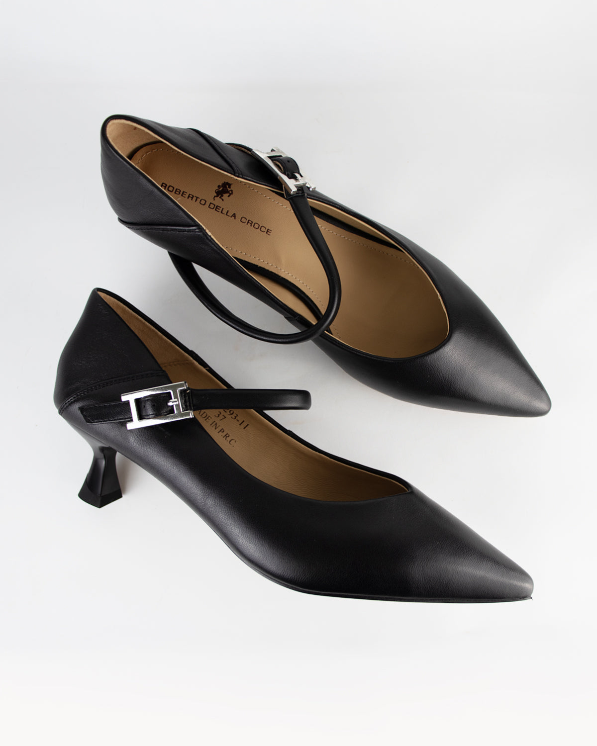 Décolleté nere in pelle con tacco 50mm – Roberto Della Croce