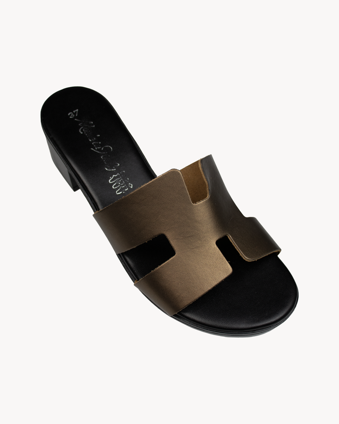 Sandalo H in pelle con tacco