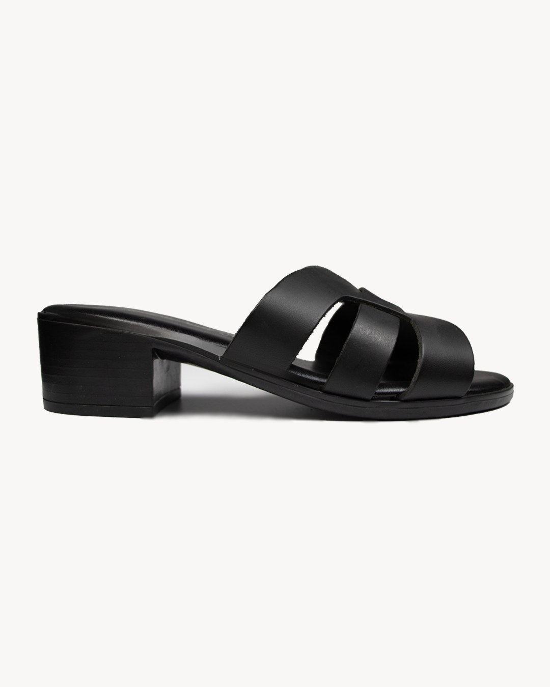 Leather Valentina sandal with heel
