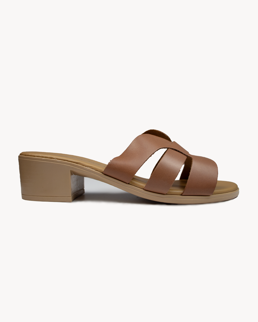 Leather Valentina sandal with heel