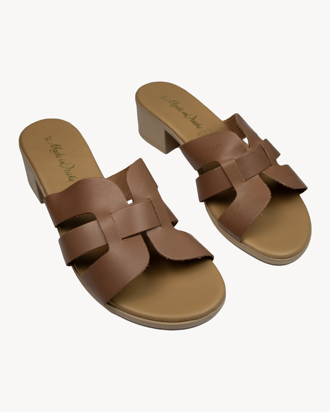 Leather Valentina sandal with heel