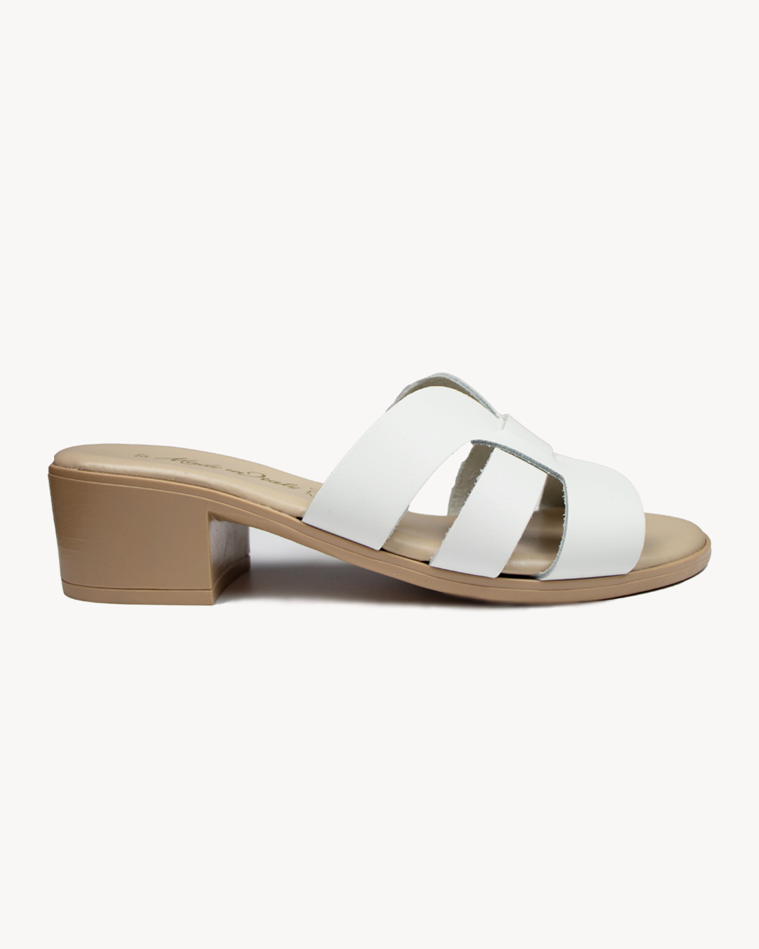 Leather Valentina sandal with heel