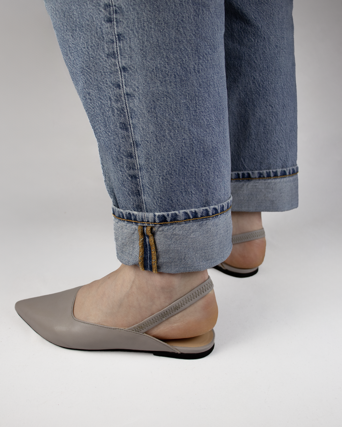 Leather slingbacks