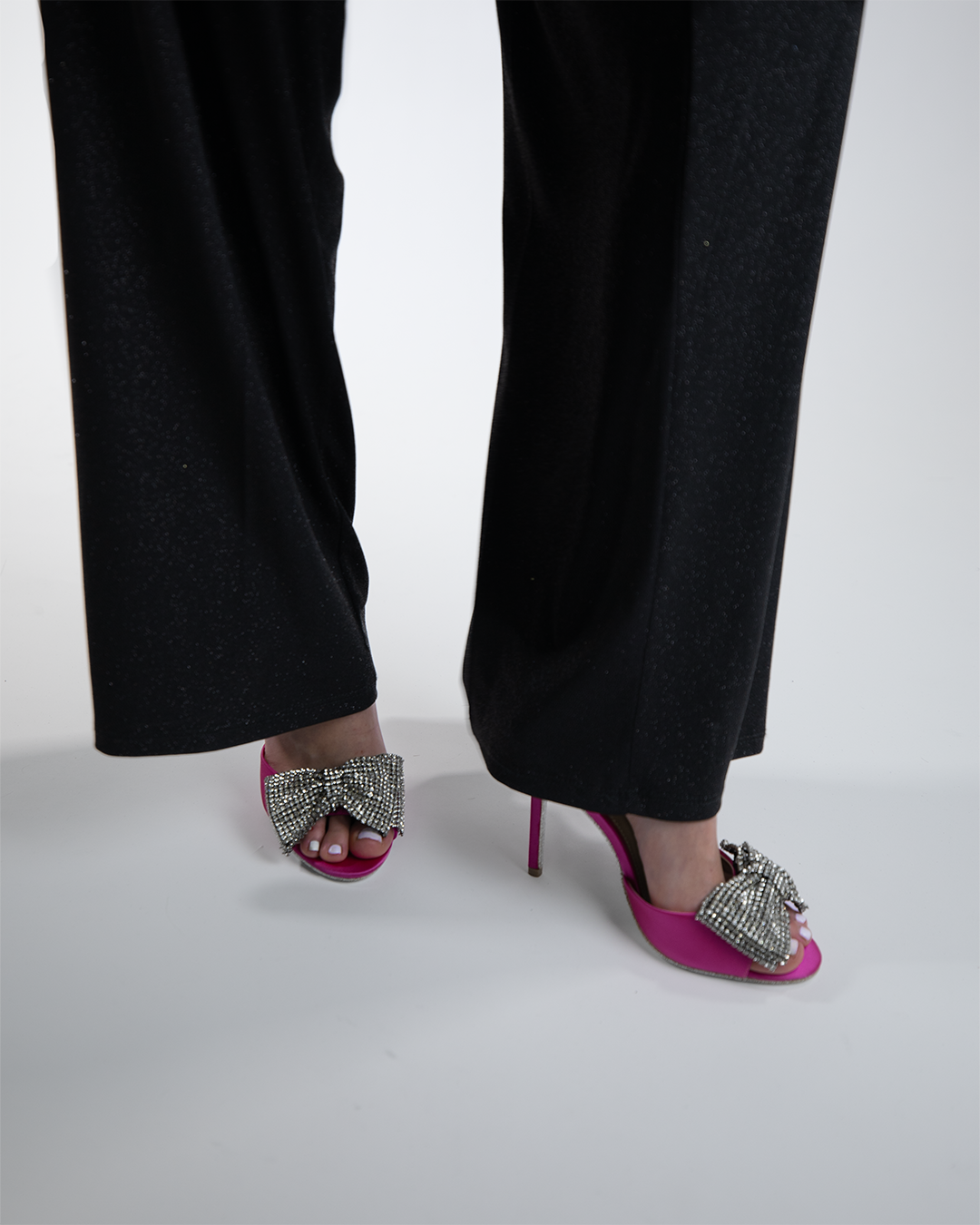 110mm Satin Bow Sandals