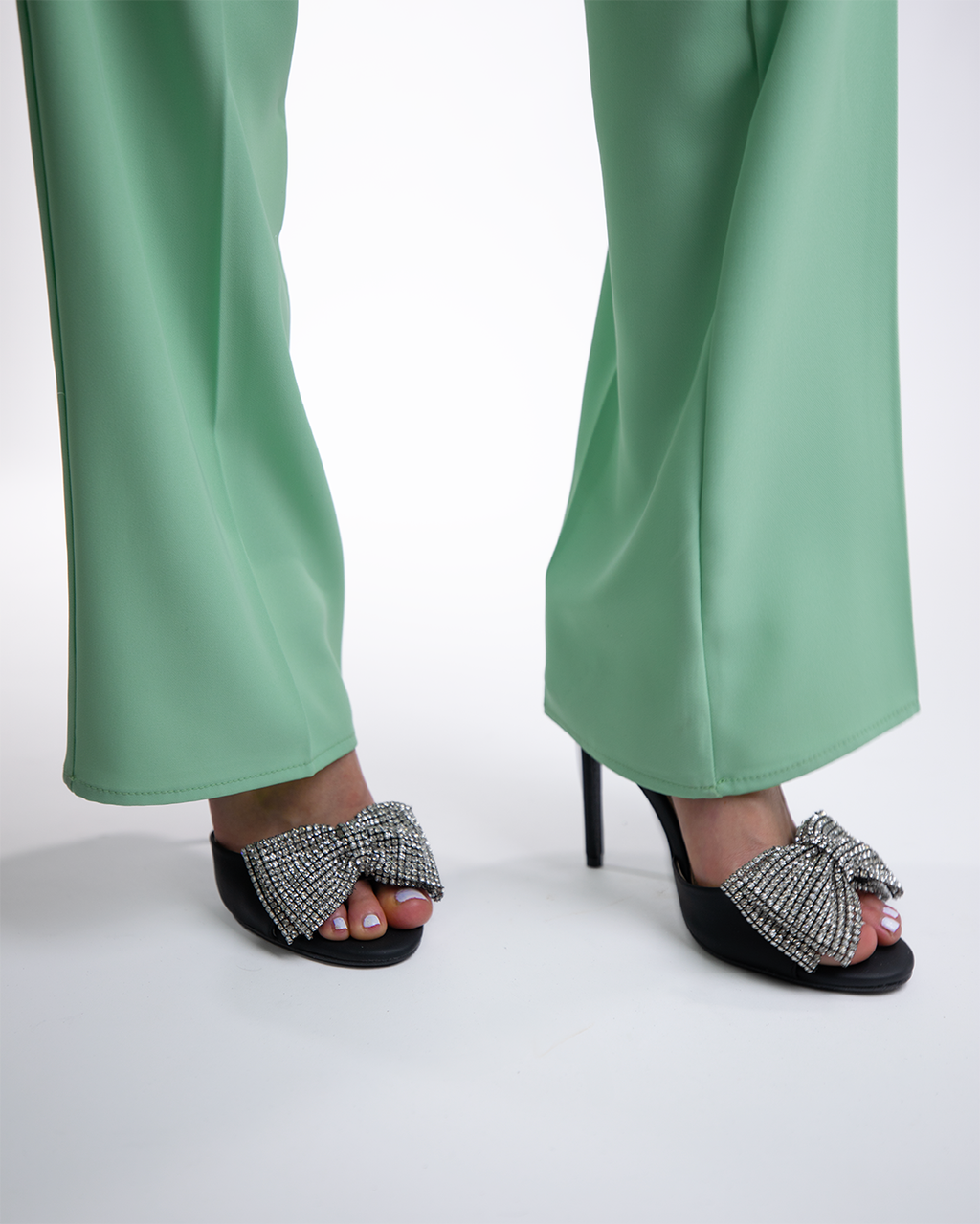 110mm Satin Bow Sandals