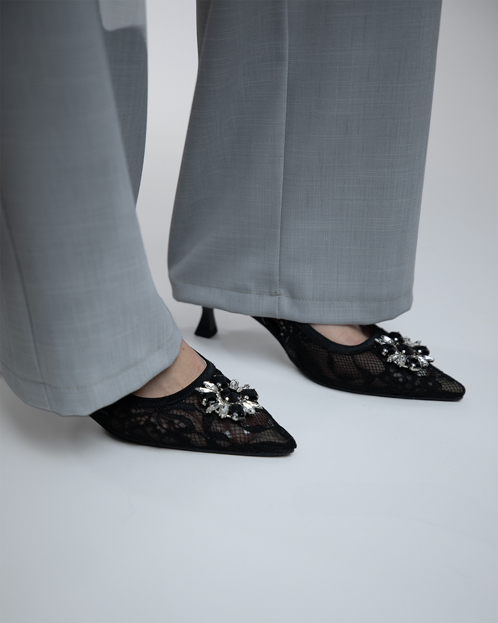 Slingback in pizzo