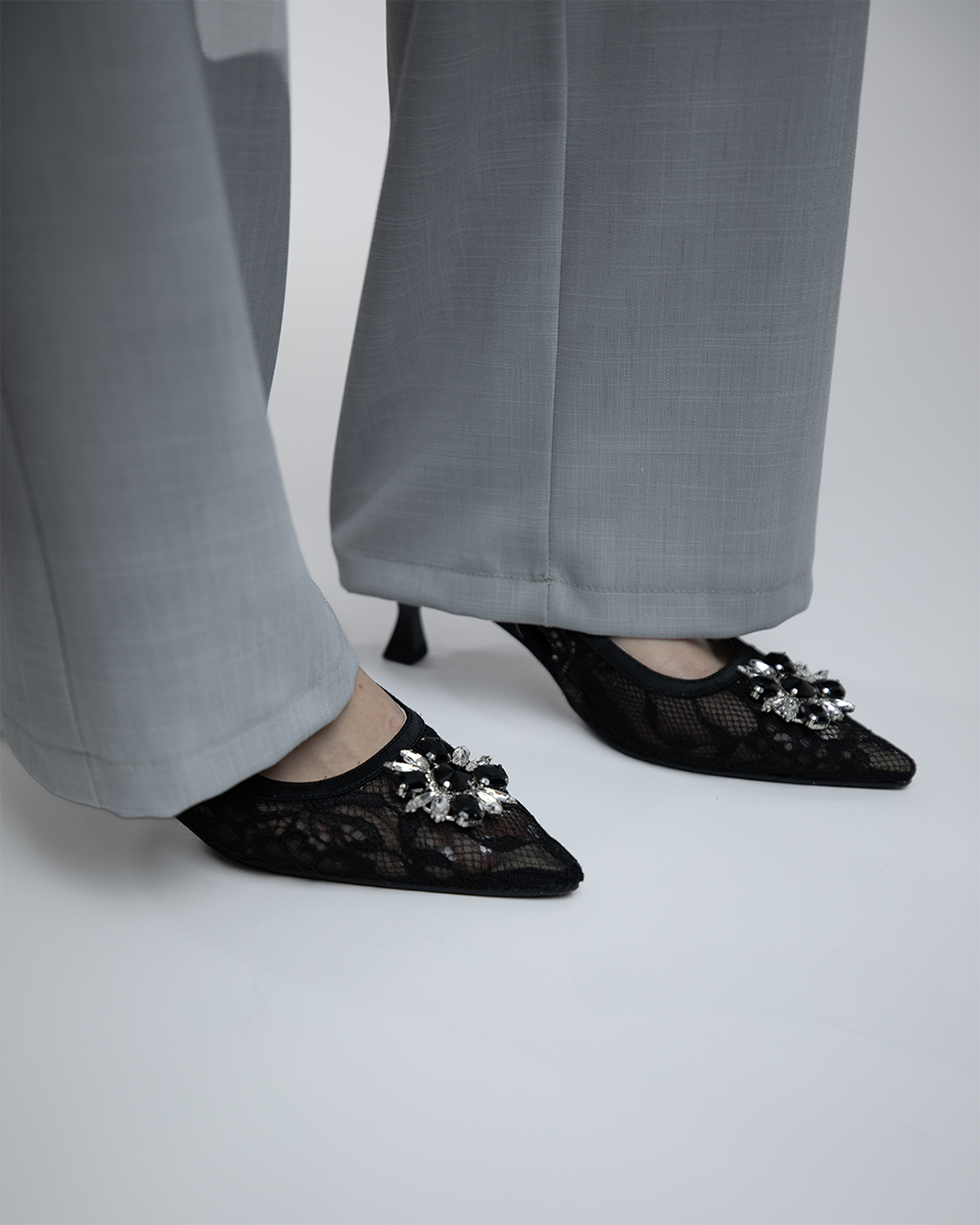 Slingback in pizzo