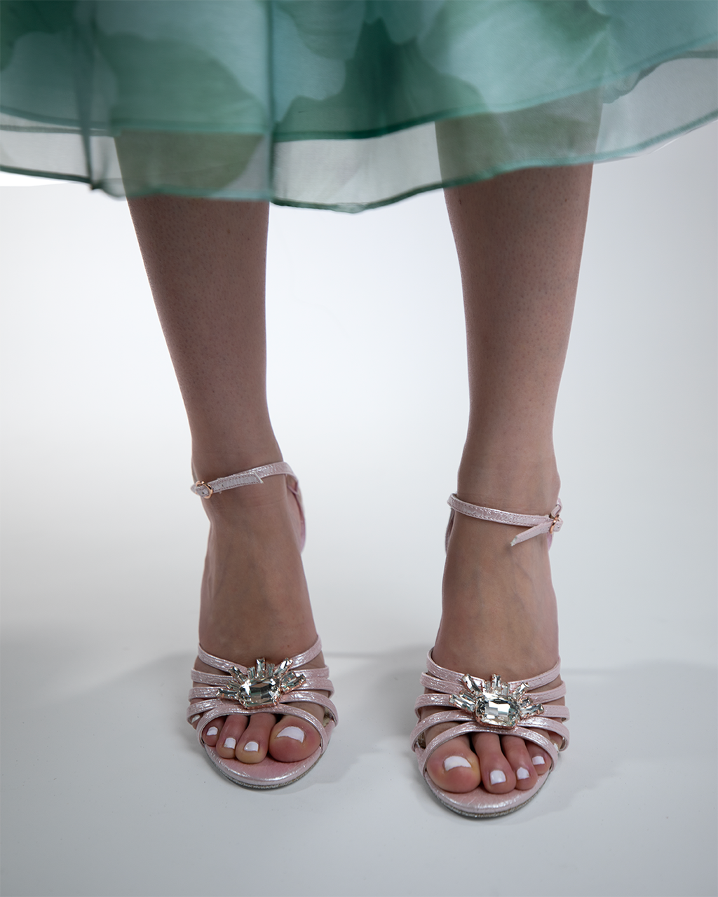 10cm lamé sandals
