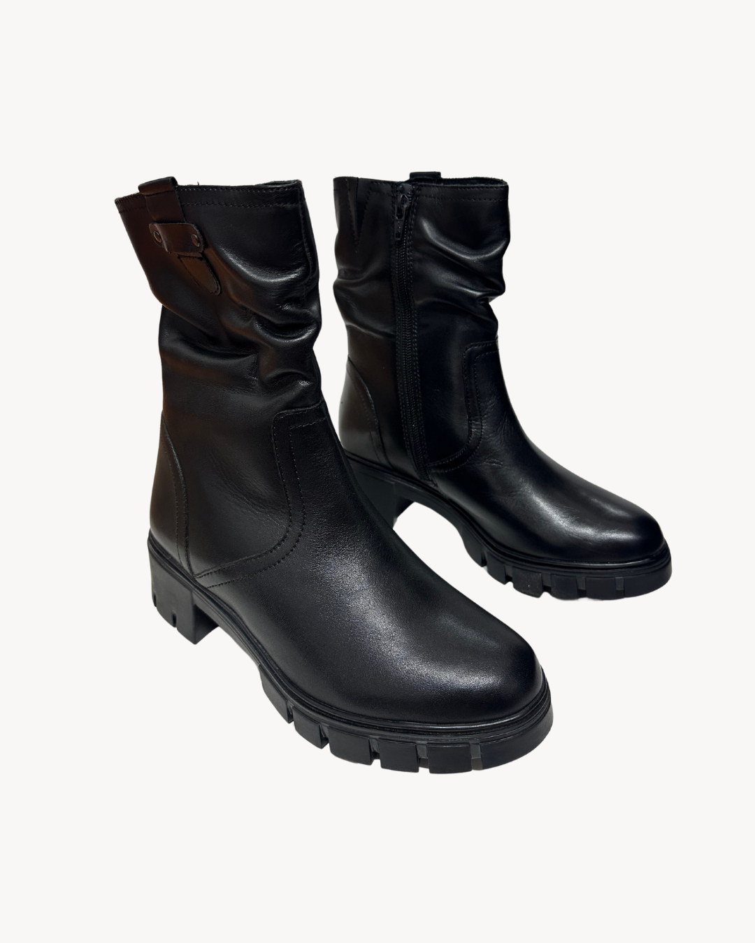 Leather Biker Boots