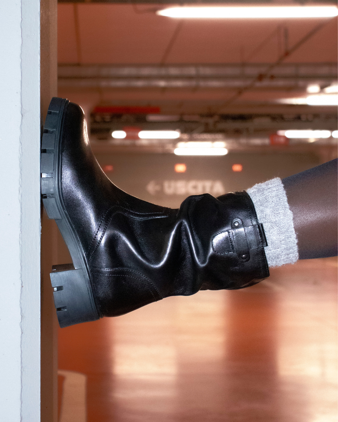 Leather Biker Boots