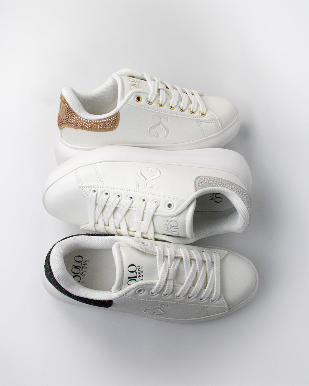 Sneakers Solo Soprani Couture con patch posteriore strass