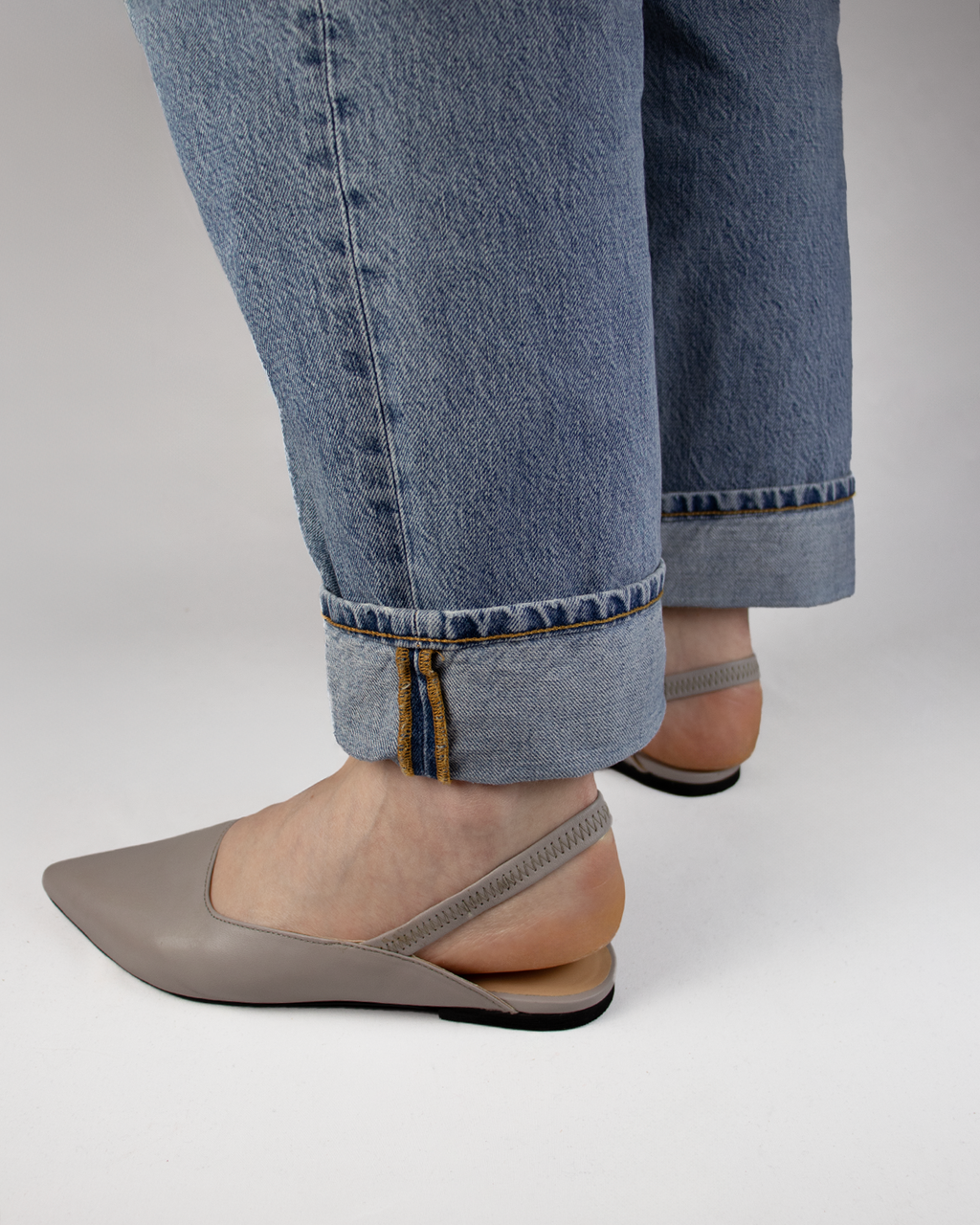 Leather slingbacks