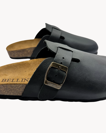 Mules in pelle oliata