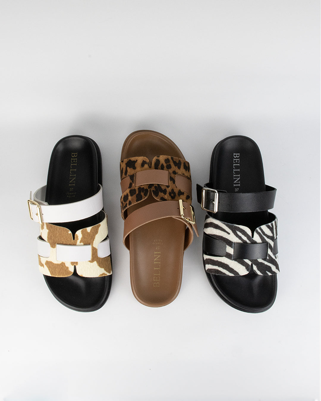 Sandalo donna Bellini Cipro in vera pelle animalier