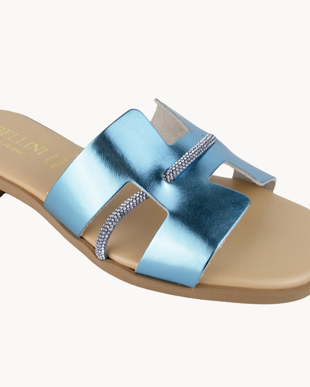 Cristina leather and rhinestone sandal