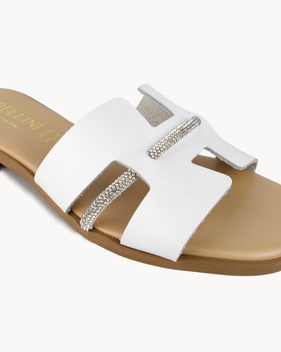 Cristina leather and rhinestone sandal