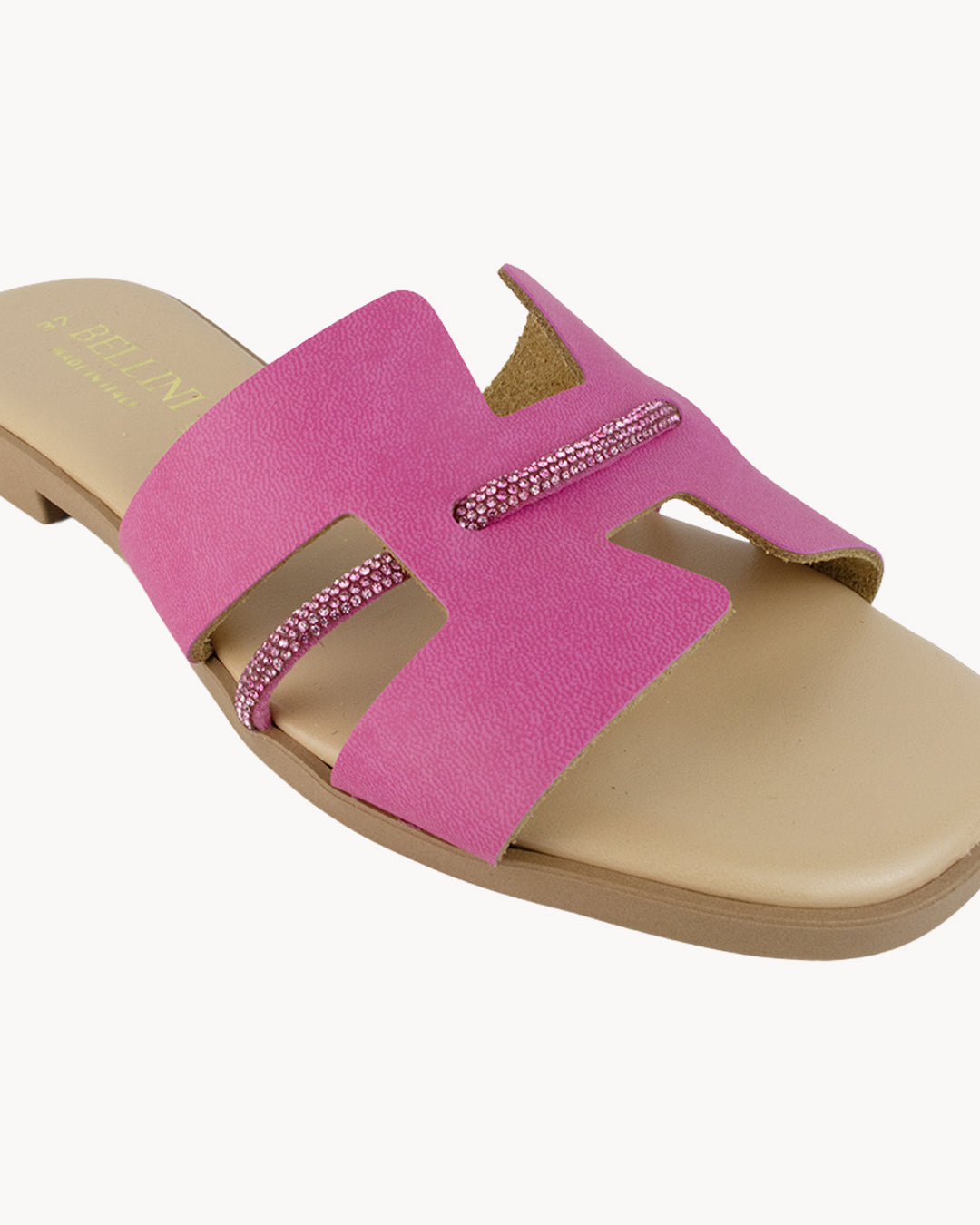 Cristina leather and rhinestone sandal