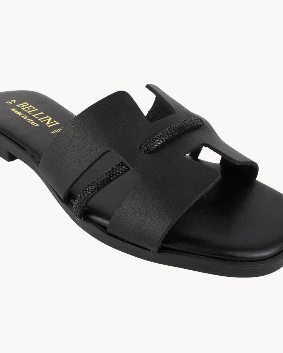 Cristina leather and rhinestone sandal