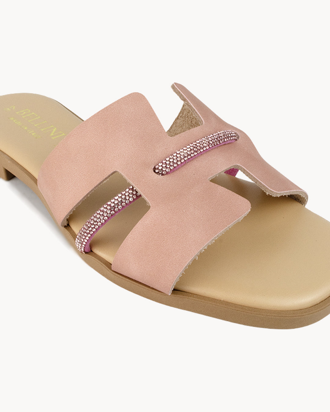 Cristina leather and rhinestone sandal
