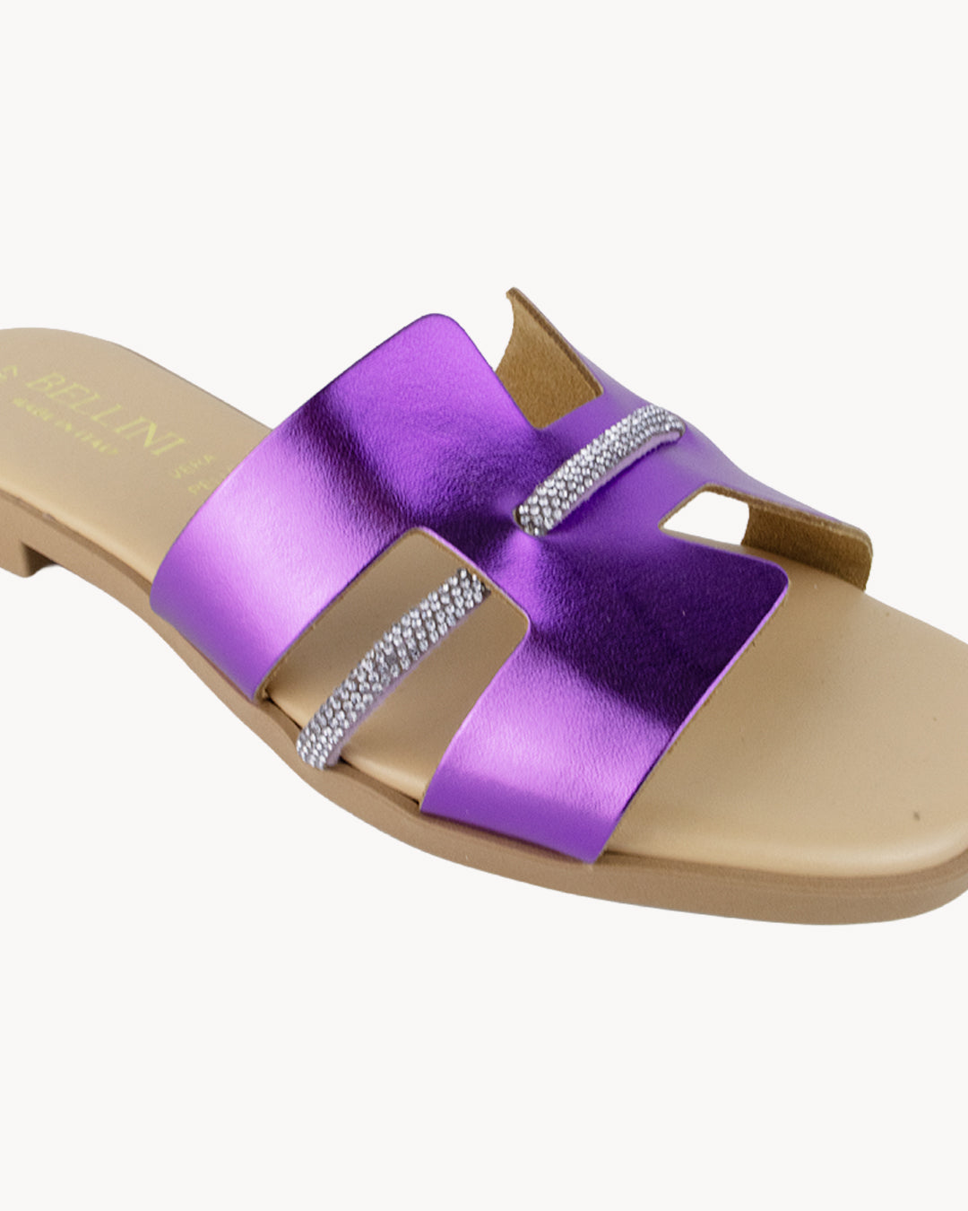 Cristina leather and rhinestone sandal