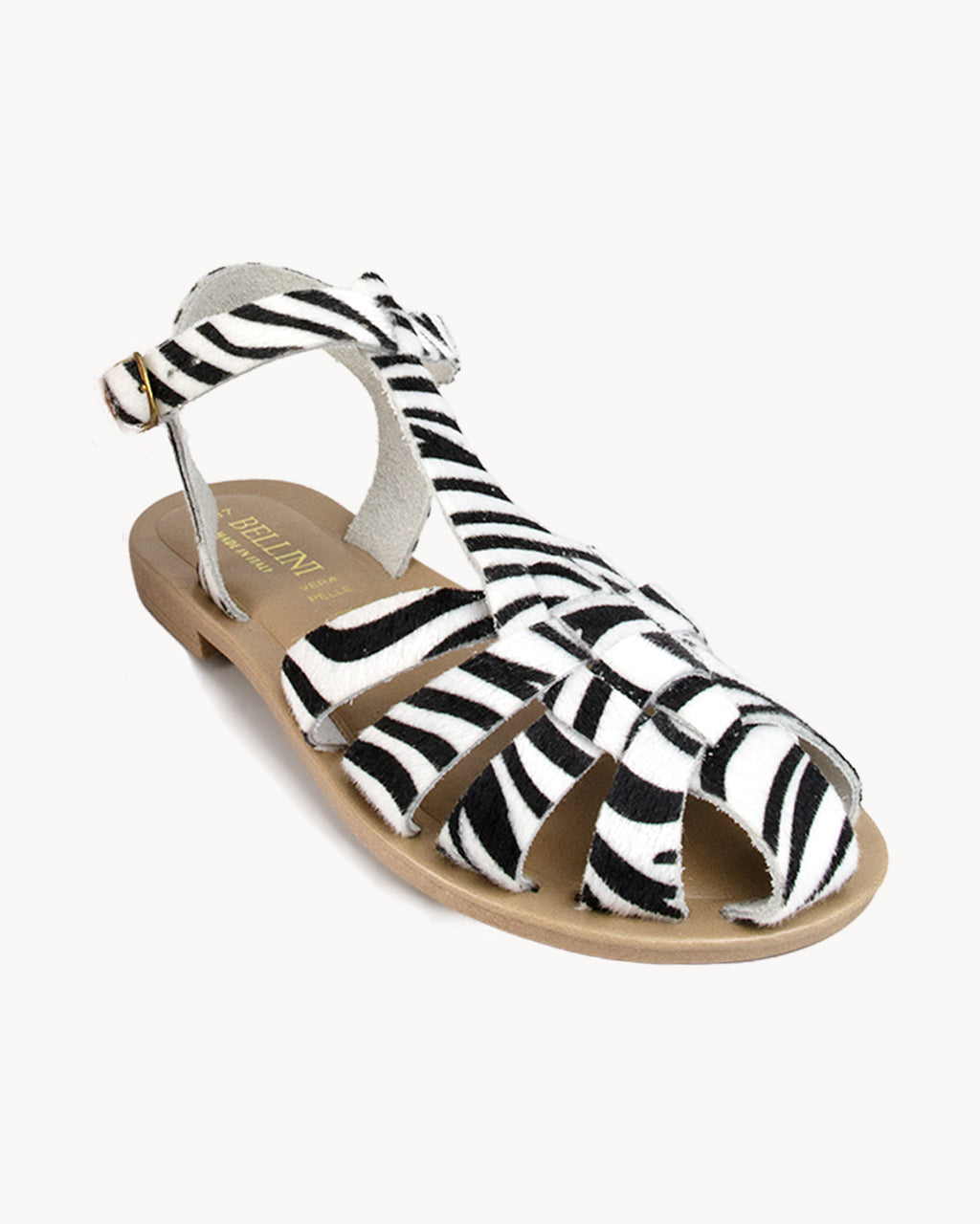 Matera pony skin sandal with strap