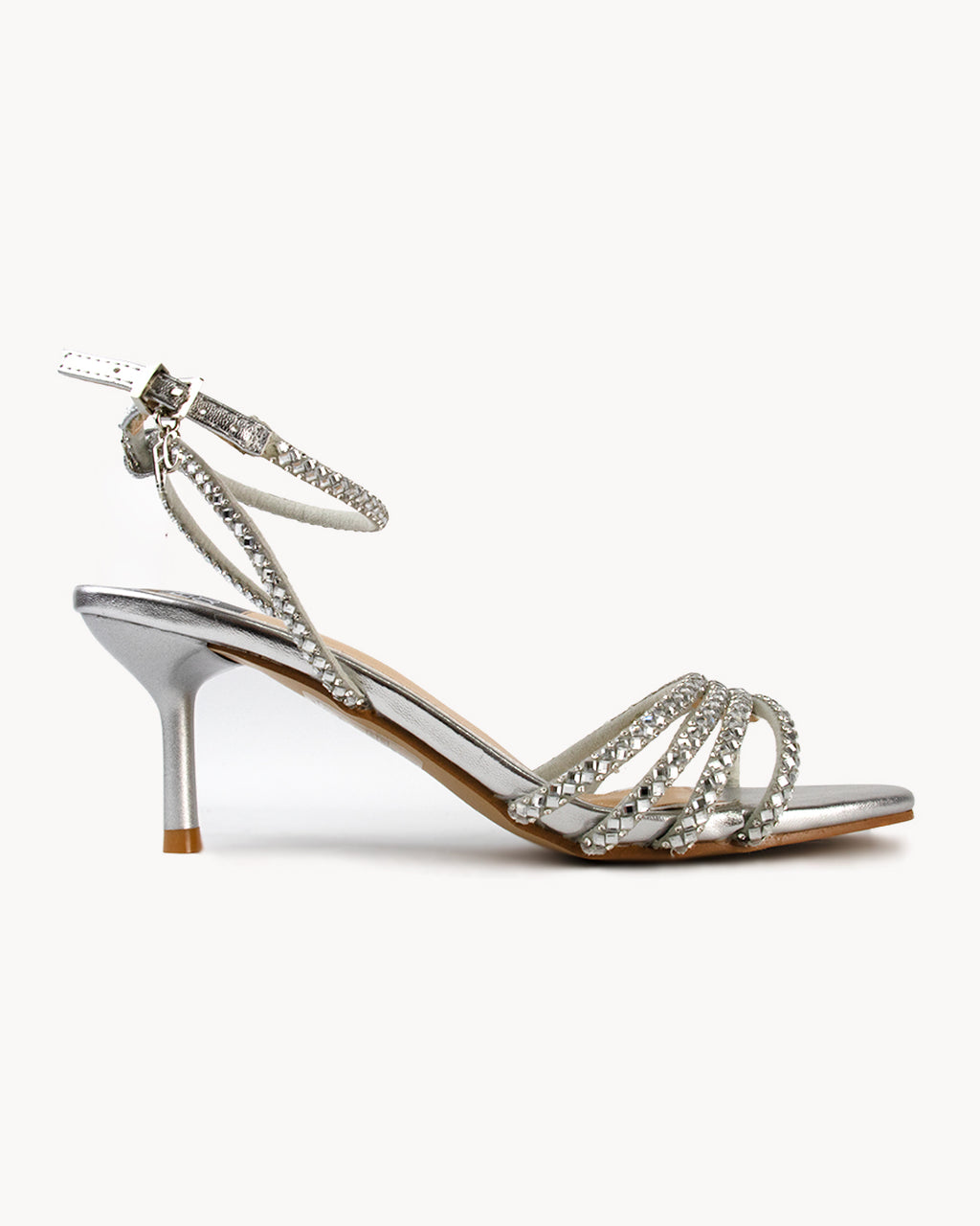 Jeweled sandal with adjustable strap