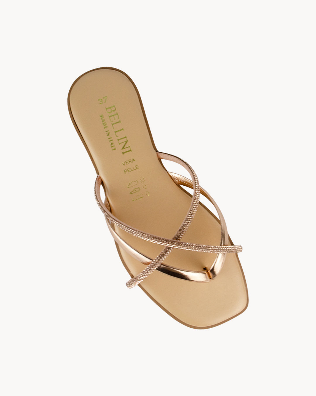 Sandalo Simona in pelle infradito con strass