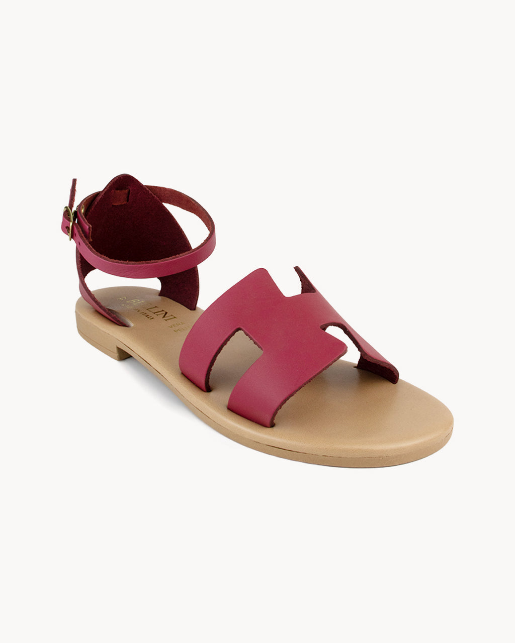Vesuvio leather sandal with ankle strap