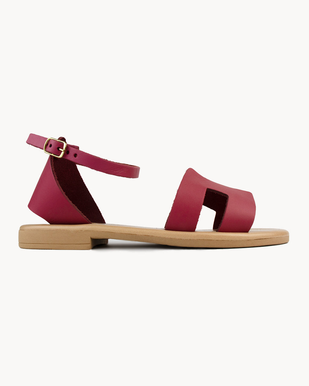 Vesuvio leather sandal with ankle strap