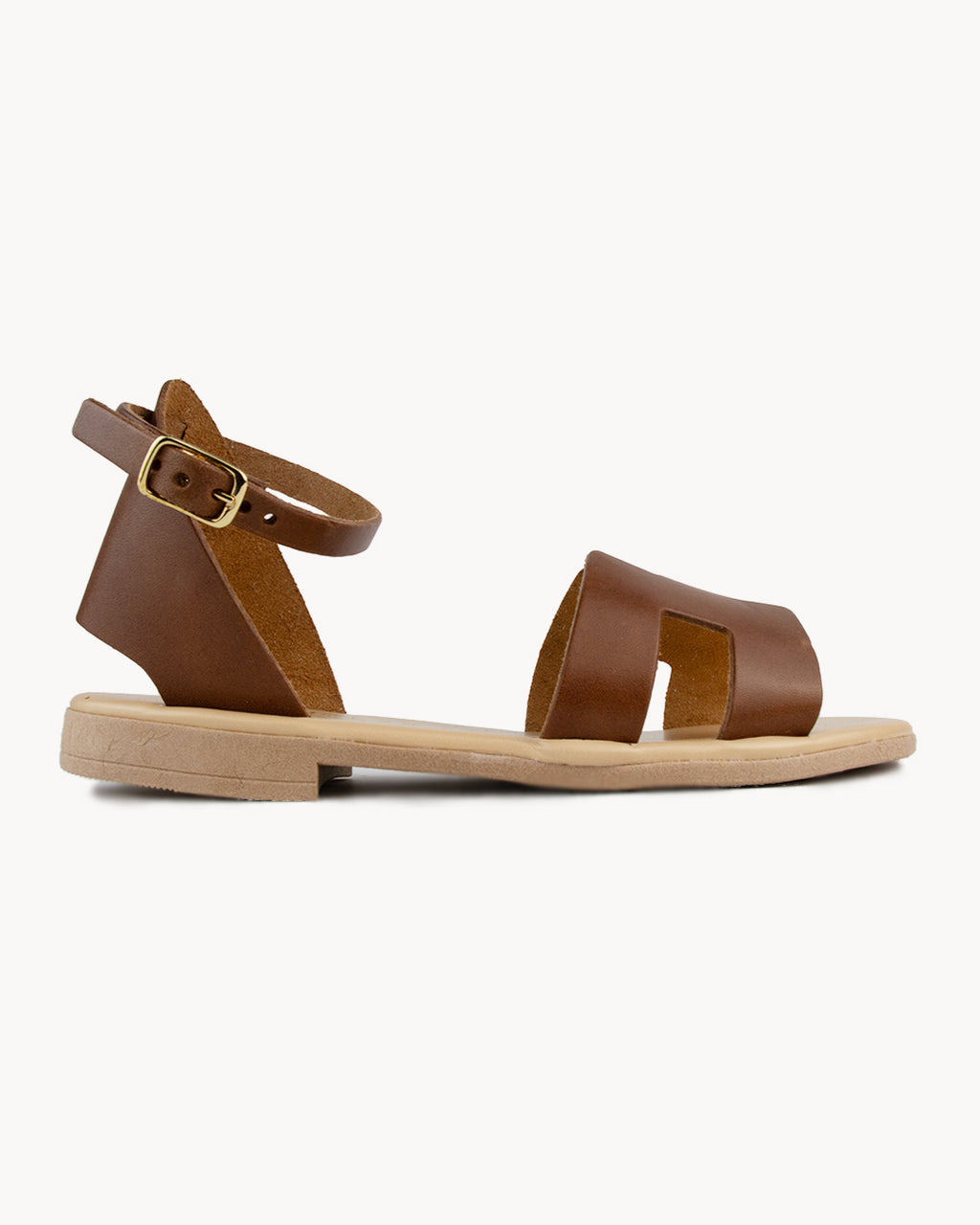 Vesuvio leather sandal with ankle strap