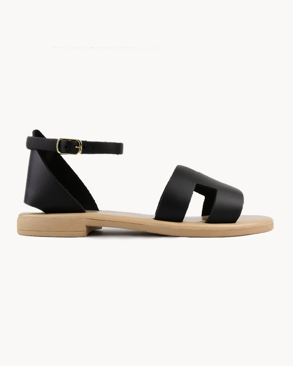Vesuvio leather sandal with ankle strap
