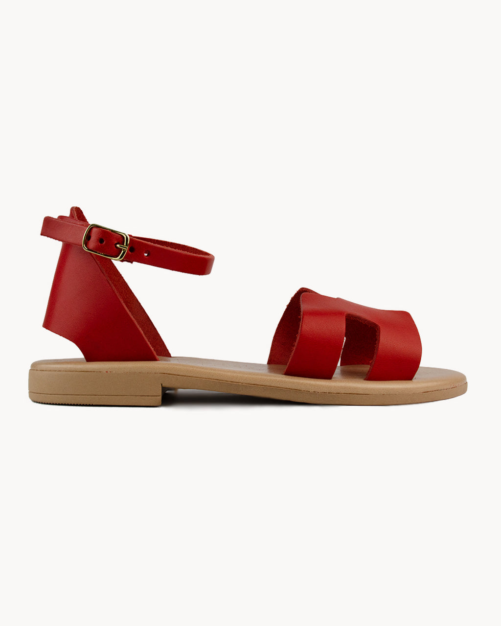 Vesuvio leather sandal with ankle strap