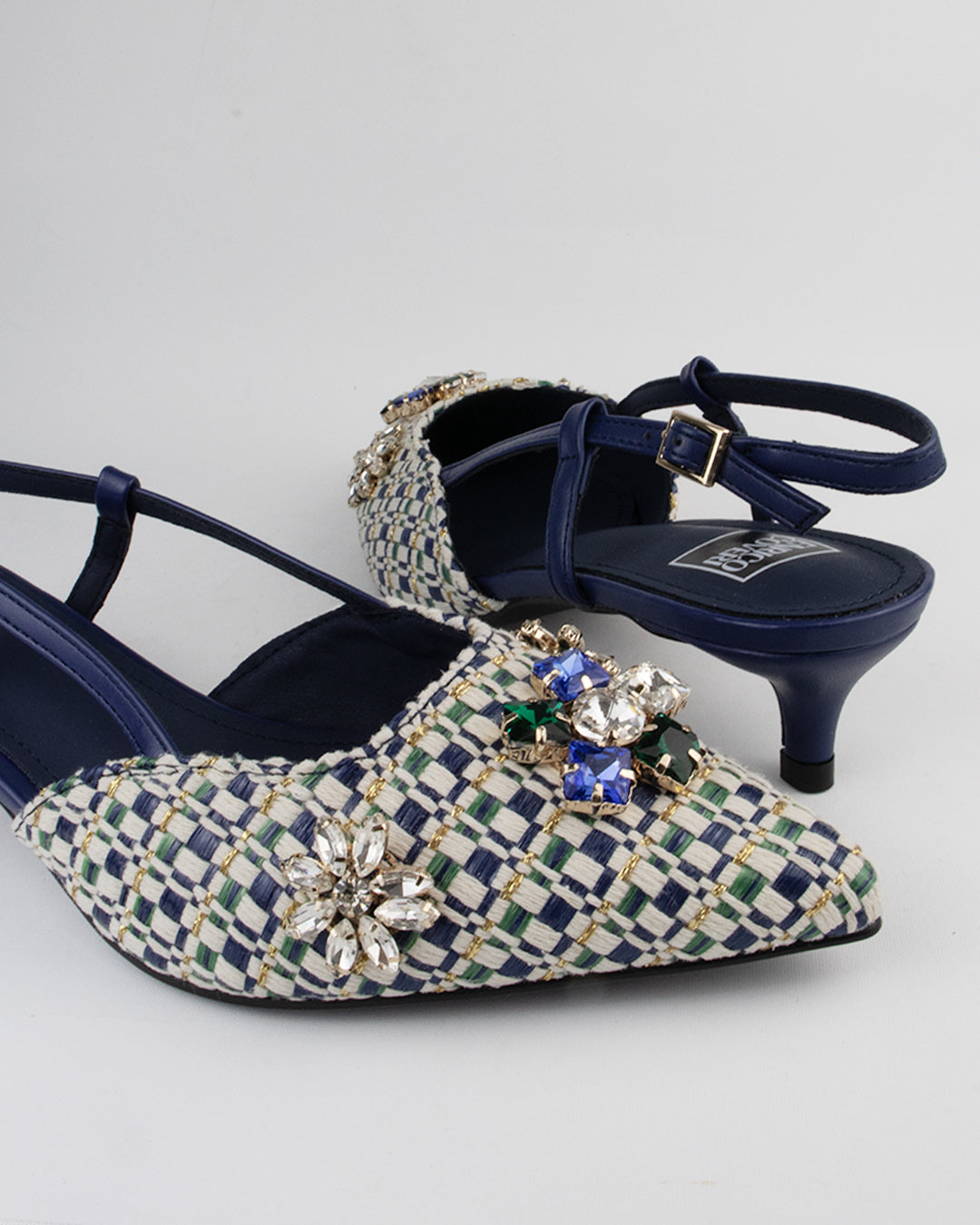 Slingback raffia multicolor Enrico Coveri