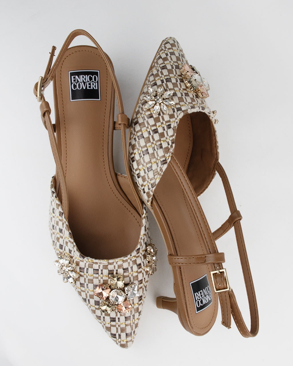 Slingback raffia multicolor Enrico Coveri