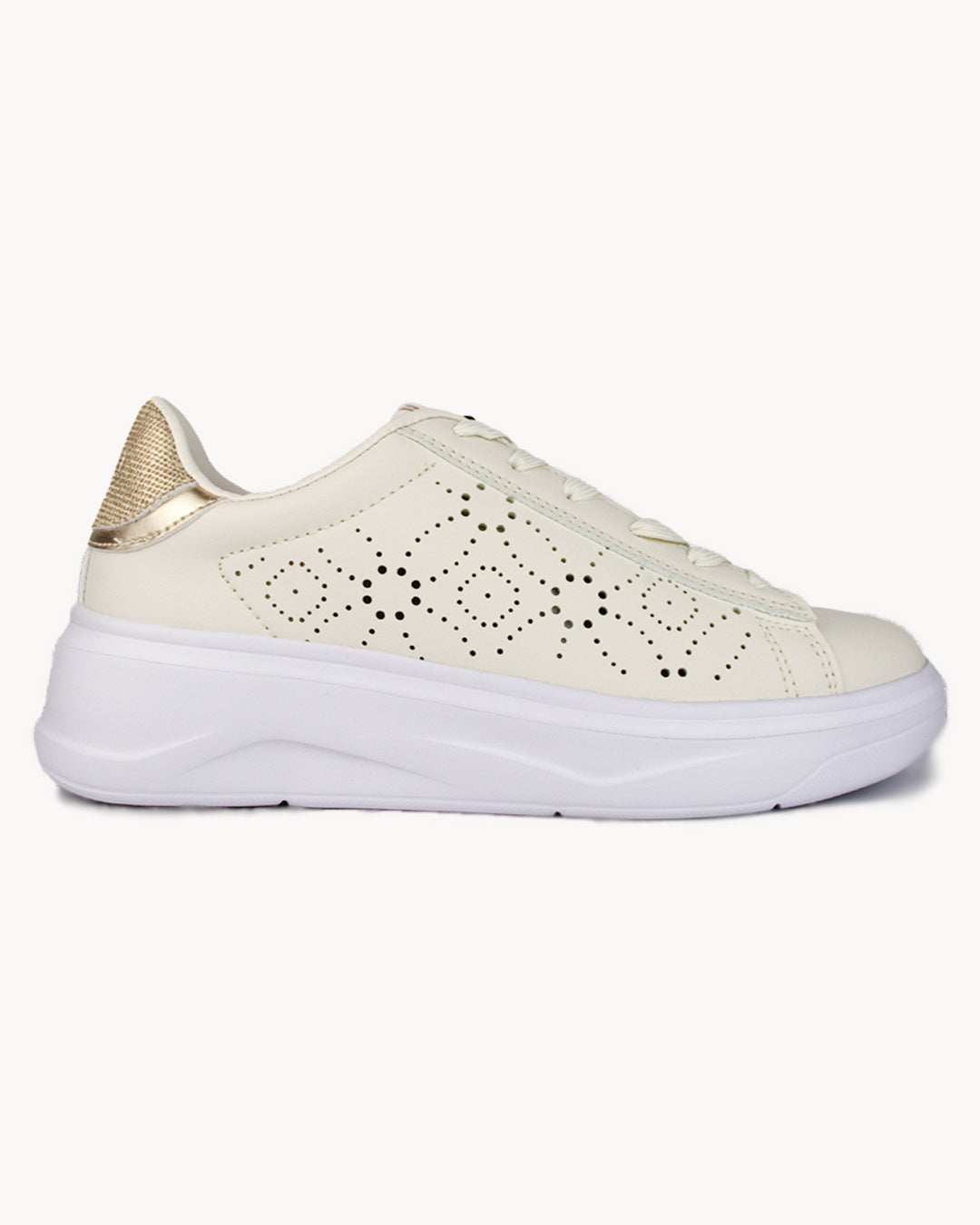 Sneakers Solo Soprani Couture con decorazione laser e patch posteriore metallizzata