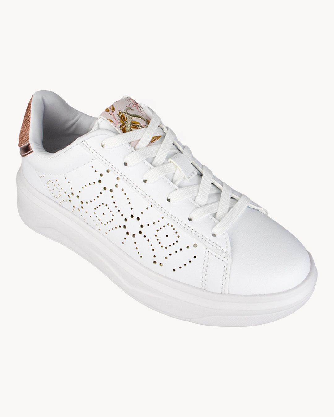 Sneakers Solo Soprani Couture con decorazione laser e patch posteriore metallizzata