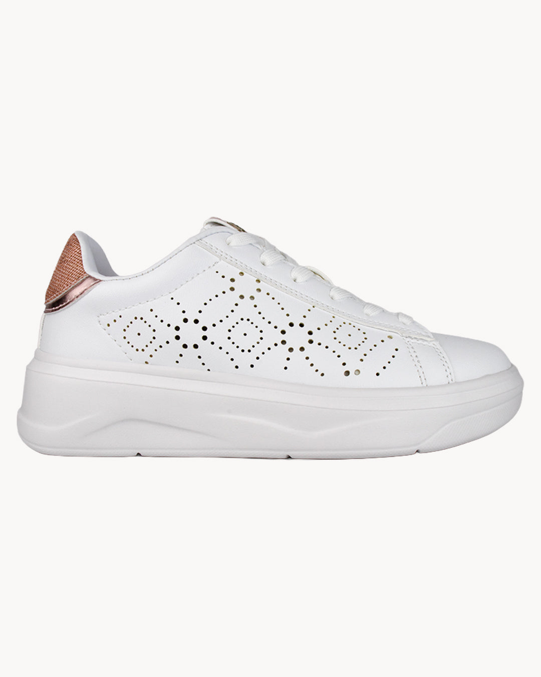 Sneakers Solo Soprani Couture con decorazione laser e patch posteriore metallizzata