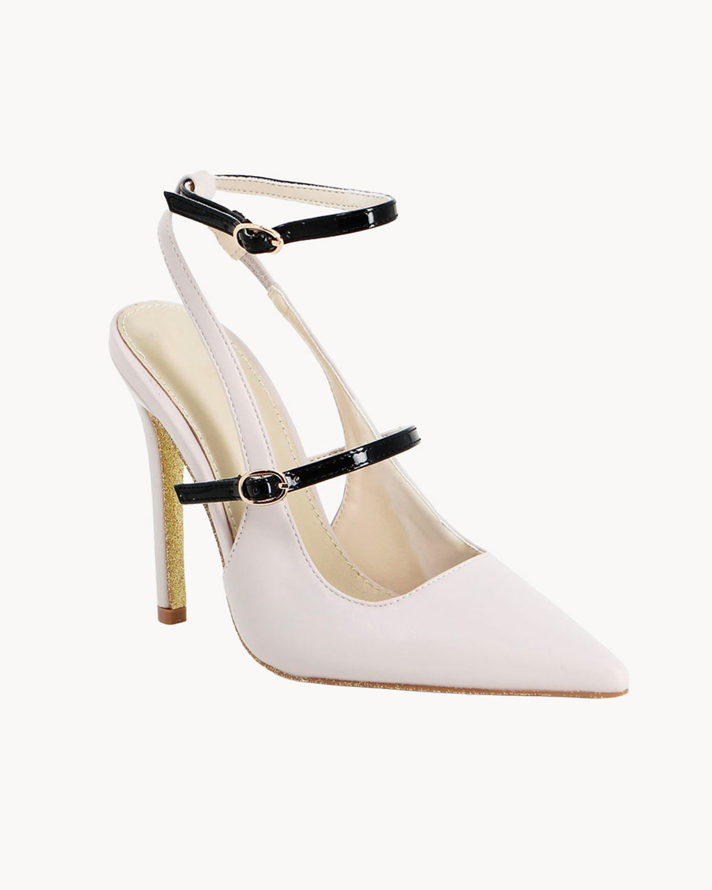 Décolleté donna bicolore Solo Soprani Couture con tacco 110 mm, vista tre quarti