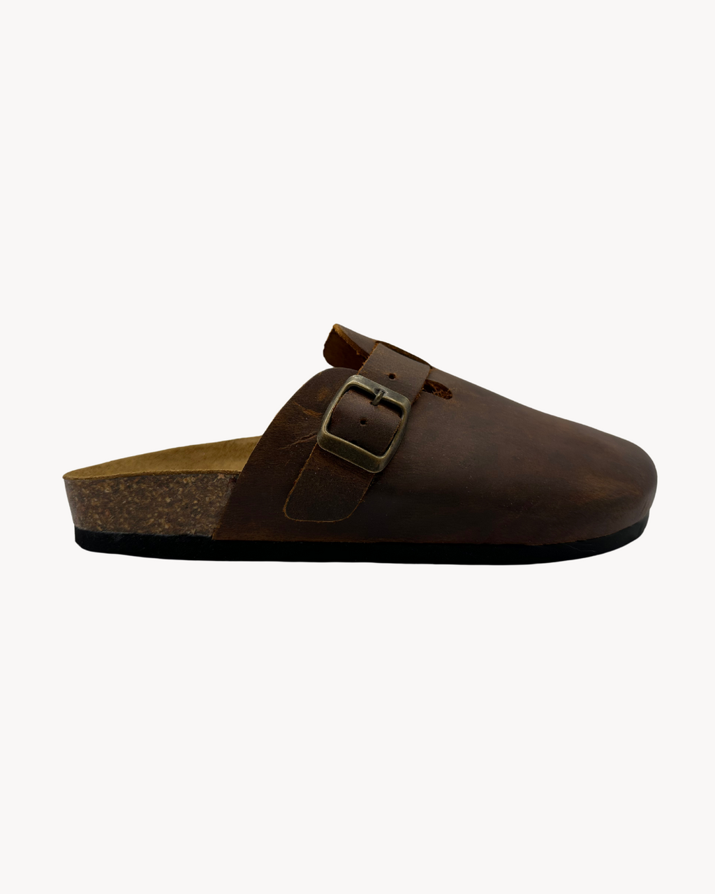 Mules donna Bellini marrone in pelle, vista laterale