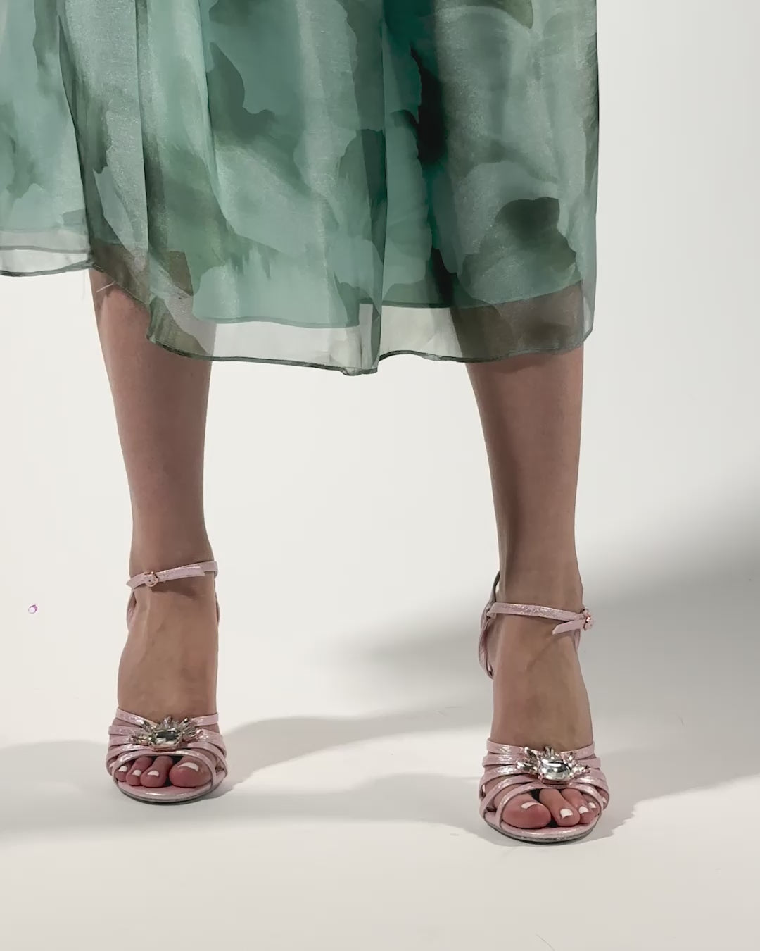 10cm lamé sandals