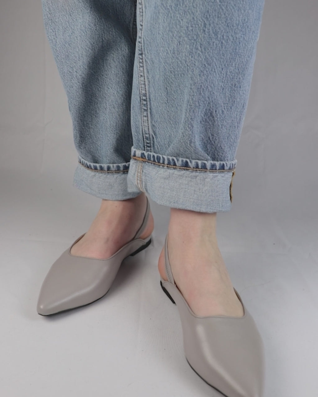 Leather slingbacks