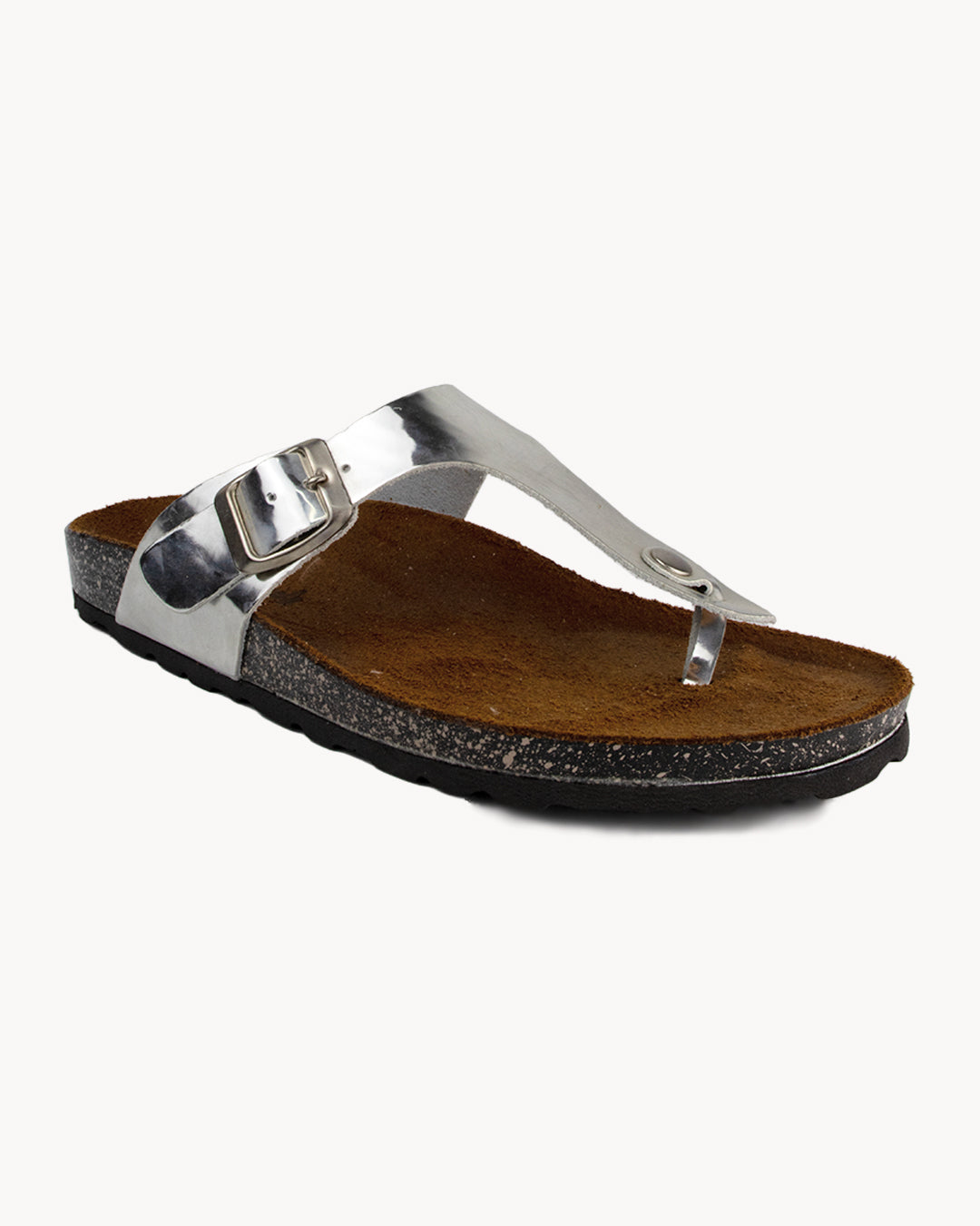 Sandalo Rosy in pelle metallizzata
